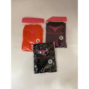Knotty Knickers Set 3 Panties 3XL XXXL Orange Purple Black Mixed (2161)
